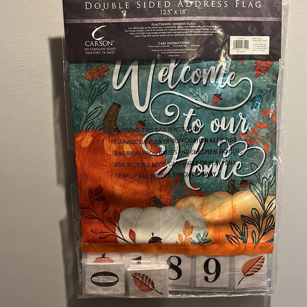 NEW Double Sided Fall Address Garden Flag - Picture 5 of 7